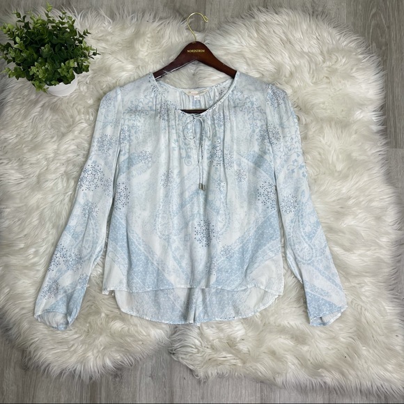 Anthropologie Tops - Odd Molly Anthropologie Fast Lane Blue Paisley Blouse